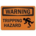 Signmission OSHA Warning Sign, Tripping, 10in X 7in Aluminum, 10" W, 7" H, Landscape, Tripping OS-WS-A-710-L-19725